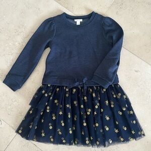 JCrew Girl Blue with Gold Accent Dress Size XS. Worn a couple of times only